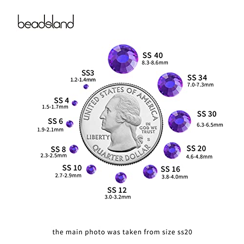 Beadsland Hotfix Rhinestones, 2880pcs Flatback Crystal Rhinestones for Crafts Clothes DIY Decorations Purple Velvet, SS6, 1.9-2.1mm - Image 3