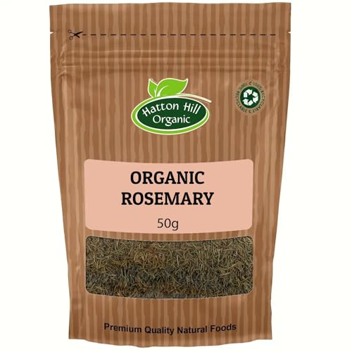 Organic Dried Rosemary 50g by Hatton Hill Organic | Aromatic Herb for Cooking Baking & Infusions