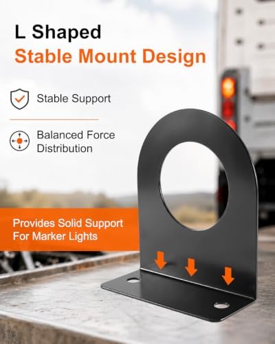 2 Inch Marker Light Bracket, 8 Pack L Shaped Mount for Truck RV Trailer - 2