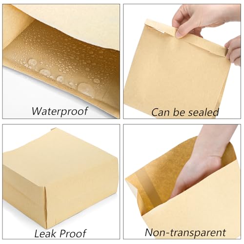 Image of Yesland 300 Pack Waxed Sanitary Napkin Disposal Bags, 7.5x10in Feminine Hygiene Liner Bags, Waterproof Kraft Paper Bags for Bathroom Receptacle, Commercial & Personal Use