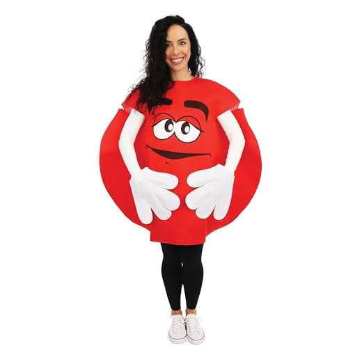 P'TIT CLOWN - 76701 - Costume Bonbon Adulte - Unisexe - Parfait pour Déguisement Carnaval, Halloween, Cosplay, Anniversaires, Fêtes à Thème, Soirées Déguisées - Polyester - Taille Unique - Rouge