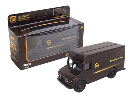 Daron UPS Pullback Package Car Toy – Officially Licensed UPS Delivery Truck Replica with Pull-Back Action – Durable Plastic Model Vehicle for Kids Ages 3+