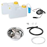 Sistema de agua de 12 V para carro de meriendas, remolque, cocina de camping, juego de montaje, fregadero de 28 cm, integrado (ad-ideen)