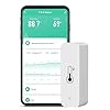 WiFi Humidity Temperature Monitor Smart Hygrometer Thermometer for Remote Monitor and Alert, High Precision Indoor Thermometer with TUYA App, No Hub Required, Compatible with Alexa 1-Pack