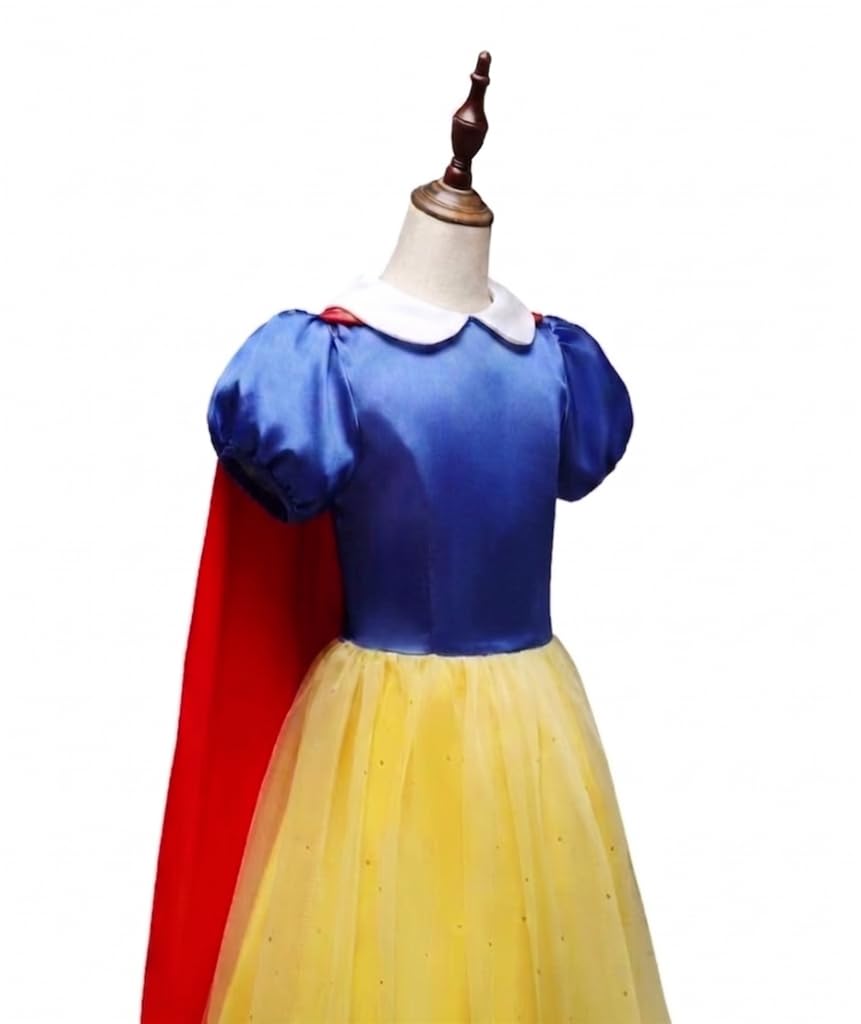 Lito Angels Vestito Costume Principessa Biancaneve per Bambina, Vestirsi Festa di Fantasia - 4