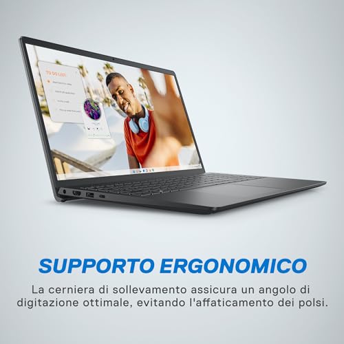 Inspiron 15 3535 Notebook 15.6 inch FHD+ (1920 x 1080) Laptop, AMD Ryzen 5 7520U Processor, AMD Radeon Graphics, 8GB RAM, 512GB SSD, Windows 11 Home, Italian Keyboard, Nero - Notebook - Immagine 1