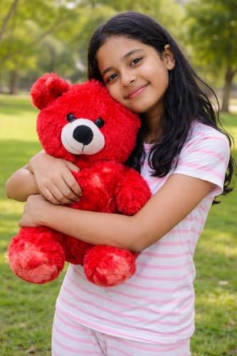Image of Soft Red Teddy Bear - 42cm | Cute Plush Toy | Valentine Gift Teddy for Girlfriend, Wife, Kids & Birthday Surprise
