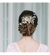 SOBEIT Pearl Bridal Hair Comb, Rhinestone Bridal Hair Accessories, Adjustable Wedding Hair Side C...