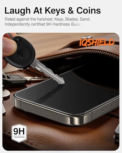 Image of IQShield My-View Privacy Screen Protector Tempered Glass Guard for iPhone 15 Pro, 9H Hardness, 2-Way Anti-Spy, Case Friendly [1 Pack]