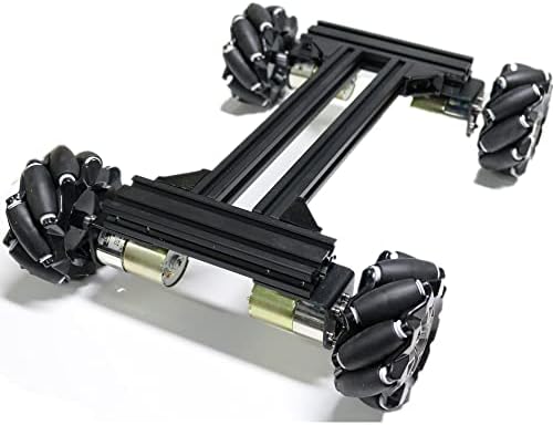 SZDoit Mecanum Wheel 4wd Metal Robot car Chassis Remote Control Learning Kit for Arduino Raspberry Pie Microbit with 4pcs DC Encoder Motor, DIY Steam ROS AI Move Education Platform