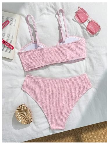 Image of RoseSeek Girl's 2 Piece Padded Bathing Suit Wireless Starfish Swimsuit Spaghetti Strap Vacation Beachwear Set