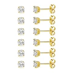Yellow gold-5mm-6 pairs