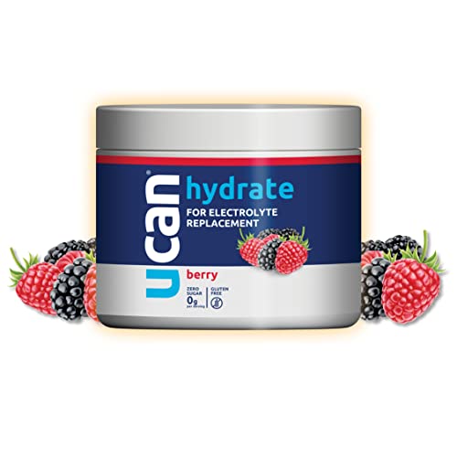 UCAN Hydrate Electrolyte Drink Mix Jar 3.15 oz , Berry, 30 Servings