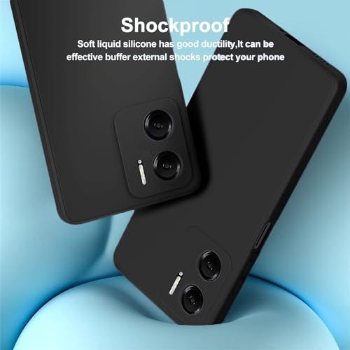 Image of DIZORO Compatible with Mi Redmi 11 Prime 5G Back Cover with Upgraded Square Edges for Camera Protection Shockproof Premium Designer Lightweight Flexible Matte Liquid Silicone Phone Case (Black.)