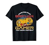 Photo Gallery ho due titoli fratello e gamer controller giocare gaming maglietta Photo Gallery ho due titoli fratello e gamer controller giocare gaming maglietta