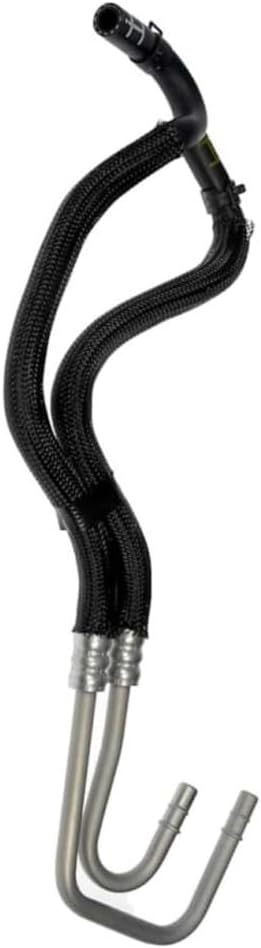 KarParts360 For Ford Explorer 2011-2019 Transmission Oil Cooler Line | Black, Silver Housing | Rubber, Steel Material | Hose Clamp End 1 | Male Quick Disconnect End 2 | Molded Assembly Hose Shape