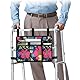 supregear Walker Tasche mit Getränkehalter, Wasserdicht Rollstuhltasche Falten Walker-Zubehör Korb für Rollstühle, Rollatoren, Roller (Blau Geblümt)
