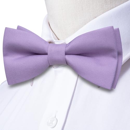 Image of Hi-Tie Bow Ties for Men Pre-Tied Pocket Square with Cufflinks Mens Bowtie Sets for Wedding Formal Party