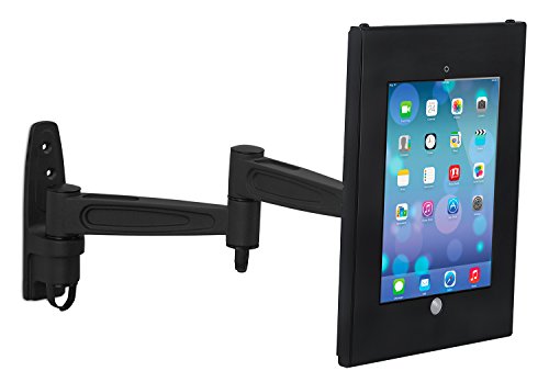 Mount-It! Swing Arm iPad Wall Mount | Articulating iPad Locking Stand | Secure