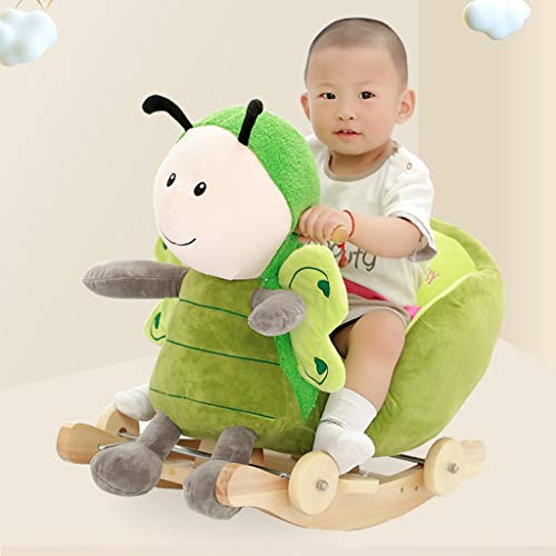 Schaukelpferd Schaukeltier Kinder Stuhl Baby Trojan Spielzeug Geschenk Massivholz Niedlichen Cartoon Holz Musik Shake… – Bild 4