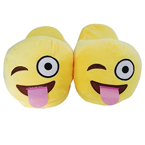 Emoji House Slippers Cute Cartoon Smile Poop Slippers Anti-Slip, Novelty Slippers Unisex Winter Shoes for Women Household Indoor (E-Style)