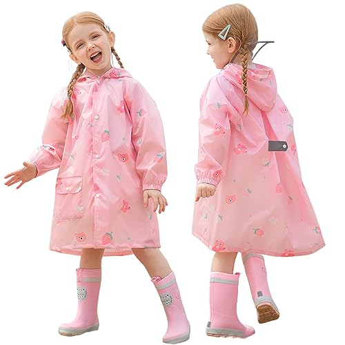 Image of Kids Raincoats Girls Rain Poncho Rain Jacket Children Rain Wear Rainwear