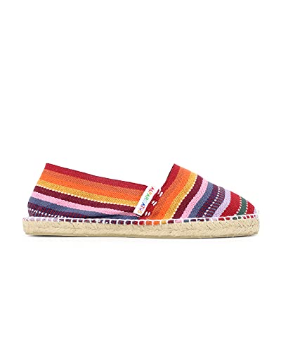 ALPARGATUS Alpargatas de Rayas Multicolores Hechas a Mano en España (Morado, Numeric_37)