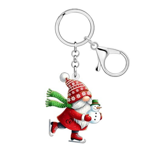 Porte-clés Gnomes Hiver en Acrylique pour Sac à Dos et Accessoires Femmes