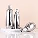 Glossy Silver Ceramic Vase Set of 3, Ceramic Vase Set for Decorative, Glossy Silver Single Stem Vases for Centerpieces Nightstand Kitchen, Boho Farmhouse Home Decoration