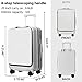 Hanke 20 Inch Carry On Luggage Airline Approved Hard Shell Suitcases with Wheels & Front Pocket Travel Luggage Lightweight Carry On Suitcase for Travel Rolling Luggage(Grayish white)