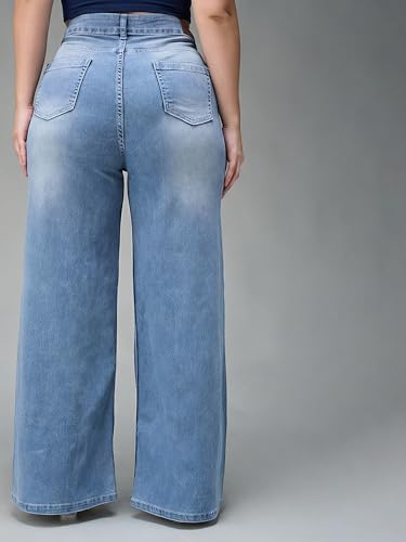 Image of Miss Chase A+ Women's Bootcut High Rise Regular Length Stretchable Denim Jeans