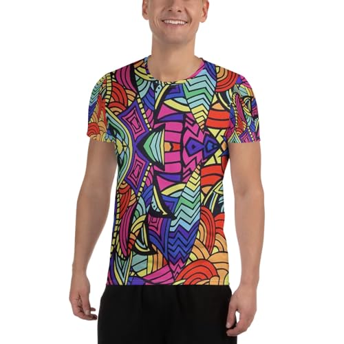 T-shirt athlétique homme anti-transpiration à motif imprimé