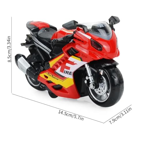 Image of FEXXA Police Motorcycle Toy - Pull Back Motorcycle Toys, Tiny Gift with Music Lighting, Latte Motorcycles Toy for Kids Boys Age 3-8 Year Old [Multicolor] (Sport Bike-RED)