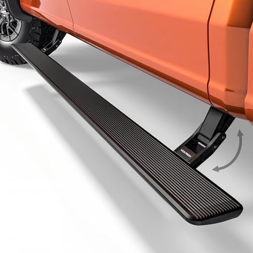 Image of WOLFBOX Power Running Boards for 2021-2026 F150 Supercrew Cab, 2022-2026 F150 Lightning EV /F250 /F350 /F450 /F550, Automatic Electric Retractable Side Steps with Waterproof LED Lights and Motor