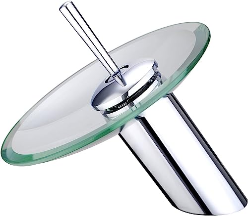 Funime Glass Basin Taps Waterfall Bathroom Sink Mixer Taps Modern With Hoses