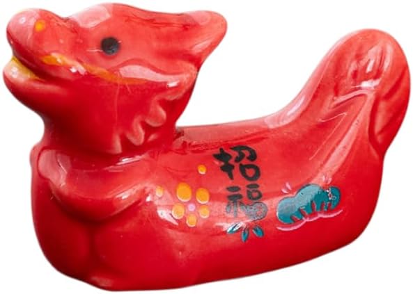 Chopstick Rest Chopsticks Holders Cute Rack and Spoon for Kitchen 4 PCS of Ceramic Zodiac Dragon Ceramic Craft Ornaments Racks