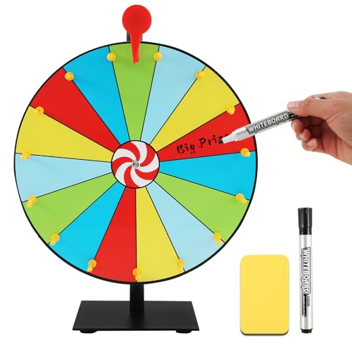 cupeohome Glücksrad zum Drehen 30cm gluecksrad gluecksrad 15 Slots Glücksrad zum Selbstgestalten mit Markeund und Radiergummi für Gewinnspiele Wortspiele Partys