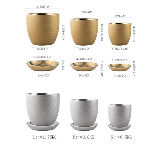 Luksusowa ceramiczna doniczka na kwiaty z tacą na storczyki – elegancka doniczka do wnętrz do salonu, prosty złoty design, idealna dla Phalaenopsis i małych roślin.