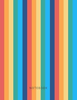 Notebook : Vibrant Retro Rainbow Composition Notebook - College Ruled 110 Pages - Large 8. 5 X 11