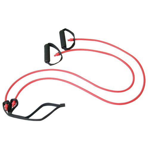 Power Systems Double Cords are V-Shaped with 2 Padded Handles and 1 Anchor, Resistance Band Level: Medium, Red, 36 Inches, (84652)
