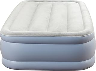 Simmons Beautyrest Hi-Loft Inflatable Air Mattress: Raised-Profile Air Bed with External Pump, Twin