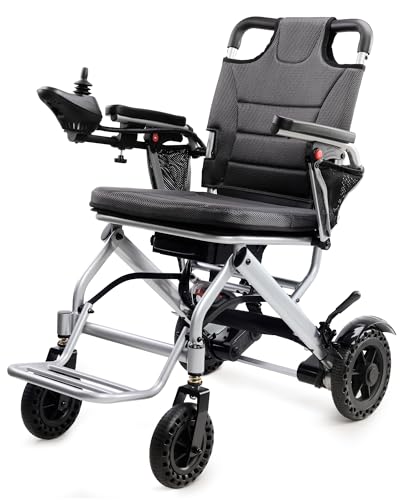 Electric Wheelchairs for Adults, 33 Lbs Foldable Lightweight Electric Wheelchair, 15 Miles Long Range All Terrain Portable Motorized Wheelchair for Seniors, Max 330 Lbs, Airline Approved