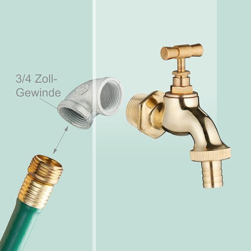 Relaxdays Standbrunnen antik, Wasserhahn & Becken, HxBxT: 87x26x43 cm, Wasserzapfsäule mit Schlauchhalter, Garten, grün