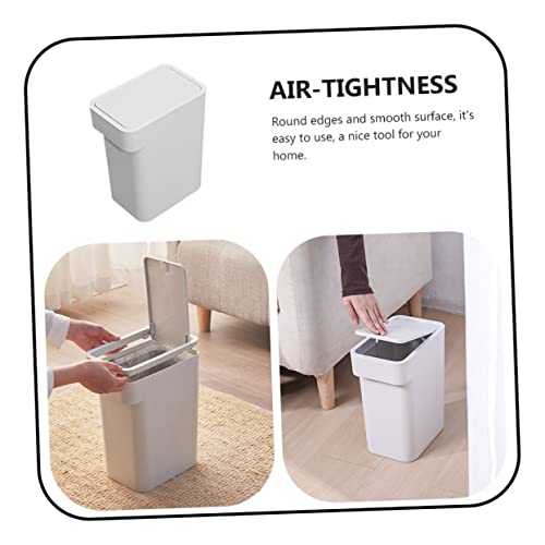 Caneca de basura rectangular para baño con tapa tipo presionar miniatura 6