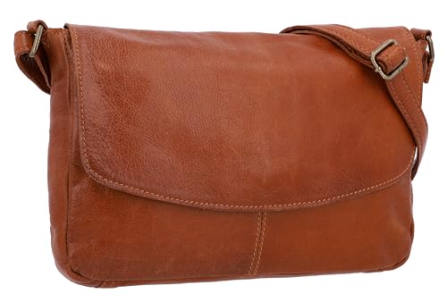 Gusti Leder Umhängetasche Damen - Maisie Kleine Ledertasche Damen aus Echtleder - Vintage Umhängetasche Leder mit Reißverschluss & Gurt
