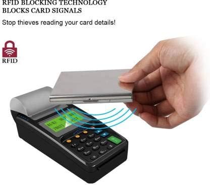 Image of QUAKELCredit Card Holder Protector Stainless Steel Credit Card Wallet Slim Metal Credit Card Case for Women or Men (Mat-Silve)