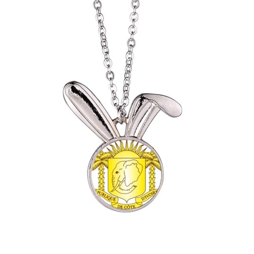 Collier lapin Côte d'Ivoire anti-ternissement pour affirmer votre fierté