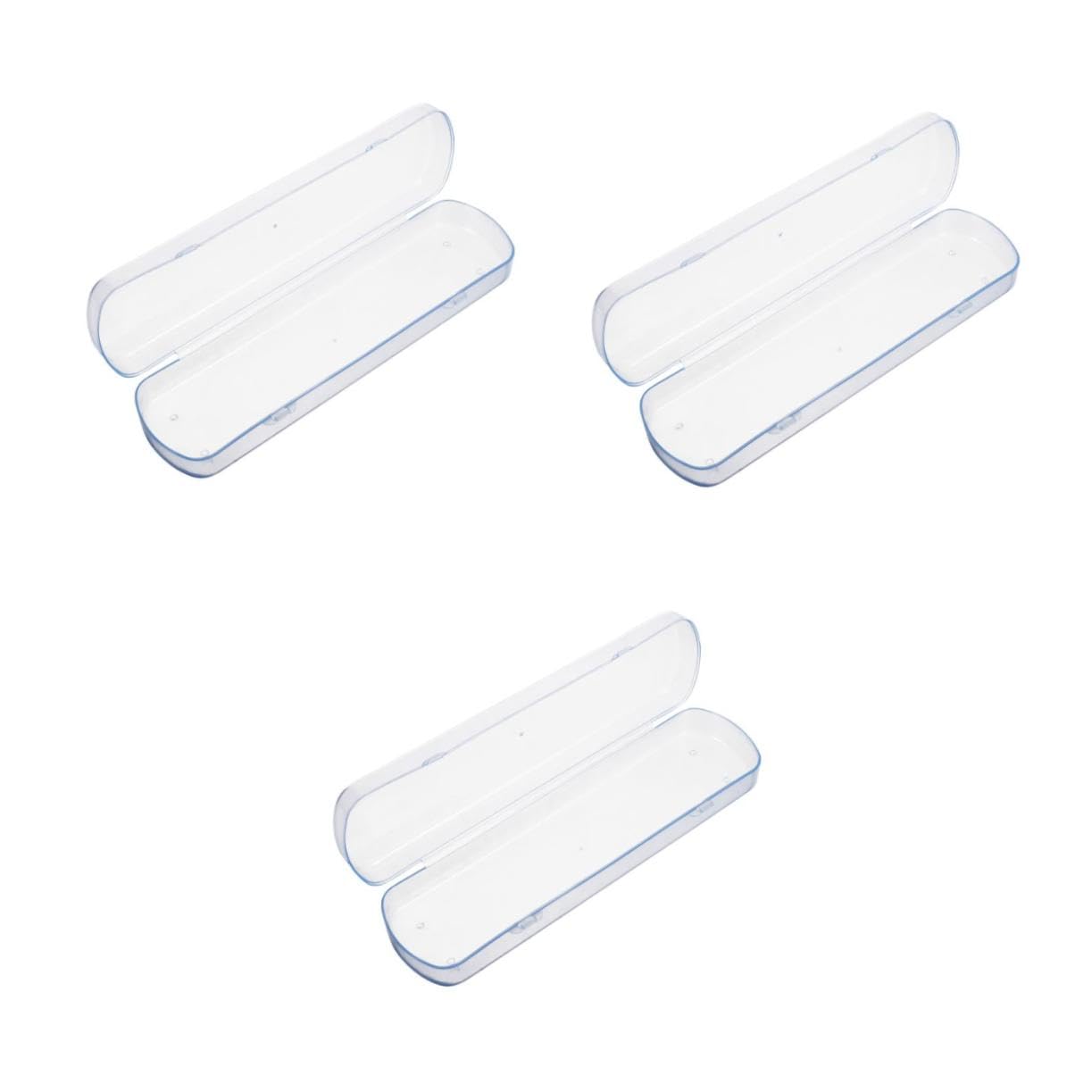 TOVINANNA 3pcs Portable Toothbrush Holder Case for Travelers Rectangular Travel Storage Box Blue Keeps Toothbrushes and Toothpaste Clean Design for Business Trips and Camping