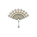 hongbanlemp Aleación Elegante Broche en Forma de Ventilador, Pasador de Broche de Temperamento para Mujeres, Blazer de Abrigo Fijo Accesorios de Ropa