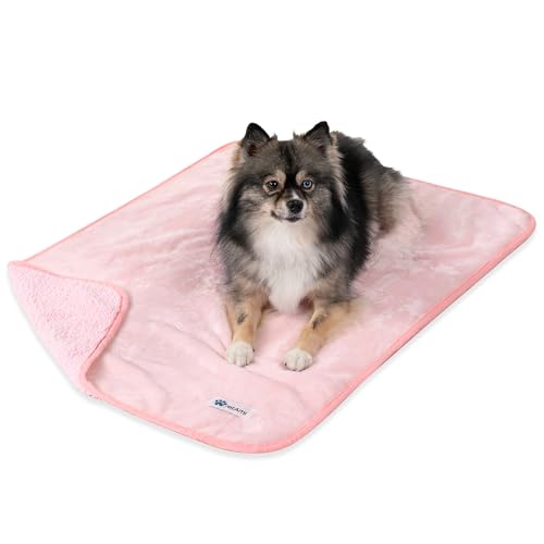 PetAmi 防水犬用ブランケット 小型 中型犬用 おしっこ防止 ペットブランケット ソファベッド用 リバーシブル防水ブランケット 子犬 屋内猫用 ソフトドッグ フリースブランケット 洗濯可能 29x40 ピンク（Amazon）